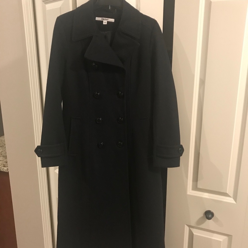 DKNY long wool blend coat